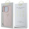 Case IPHONE 16 PRO MAX Guess Hot Stamp 4G Pattern Triangle Metal Logo pink