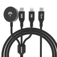 Apple Watch Dudao A12Max+ PD 100W 3in1 Charger Cable: USB-C Lightning 1.2m - Black