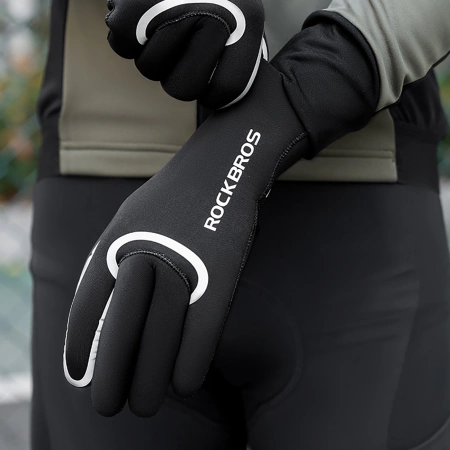Rockbros komplett wasserdichte Fahrradhandschuhe, Größe: XXL - Schwarz