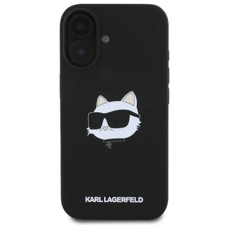 Karl Lagerfeld KLHMP16SSCHPPLK iPhone 16 czarny/black HC MagSafe Sil Choupette Head Print