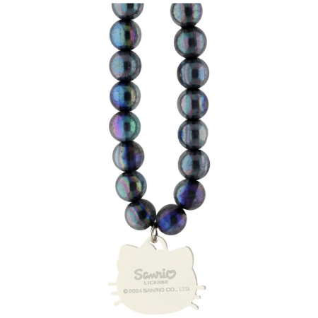 Hello Kitty Pearls Kitty Head Phone Charm - Black