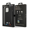 Original Case IPHONE 14 PRO MAX BMW Leather Stamp Tricolor MagSafe (BMHMP14X22PTDK) black