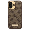 Oryginalne Etui IPHONE 16 Guess Hardcase 4G Logo Plate MagSafe (GUHMP16SU4GPRW) brązowe