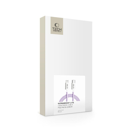 TECH-PROTECT ULTRABOOST LITE LIGHTNING CABLE PD27W/3A 200CM MAUVE