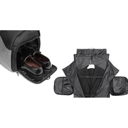 Torba podróżna Wozinsky Premium na garnitur z kieszenią na mokre rzeczy (50 l) - czarna