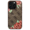 Original Handyhülle IPHONE 16 PRO Guess Hardcase 4G Flowers Print MagSafe (GUHMP16LP4ROPEMCW) braun