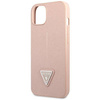 Original Handyhülle IPHONE 14 PLUS Guess Hardcase Saffianotriangle Logo (GUHCP14MPSATLP) rosa