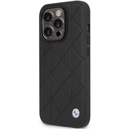 Original Case IPHONE 14 PRO BMW Leather Quilted (BMHCP14L22RQDK) black