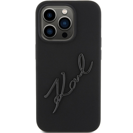 Karl Lagerfeld Silicone Karl Script case for iPhone 15 Pro - black