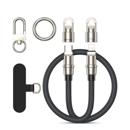 BWOO Smycz, zawieszka, kabel USB-C do USB-C 60W, 1,2 m