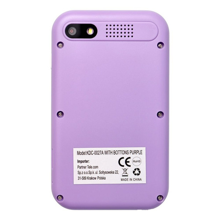 Telefon do gier dla dzieci z ekranem IPS 2,4" z przyciskami KDC-0027A fioletowy
