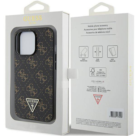 Oryginalne Etui GUESS hardcase 4G Triangle Metal Logo GUHCP14XPG4GPK do Iphone 14 Pro Max czarny