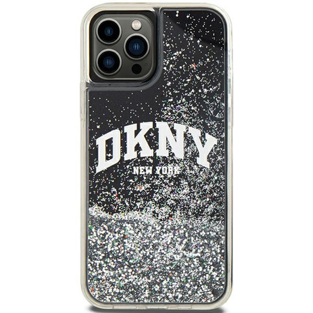 DKNY DKHCP12MLBNAEK iPhone 12 Pro/12 6.1" czarny/black hardcase Liquid Glitter Big Logo
