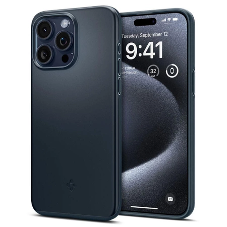 Etui Spigen Thin Fit na iPhone 15 Pro - granatowe