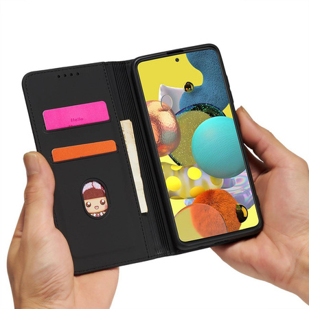 Magnetkartenhülle Hülle für Samsung Galaxy A52 5G Tasche Geldbörse Kartenhalter Schwarz
