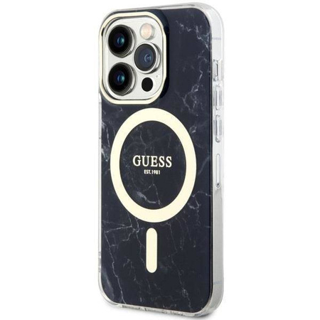 Guess GUHMP14XPCUMAK iPhone 14 Pro Max 6.7&quot; schwarz/schwarz Hardcase Marble MagSafe