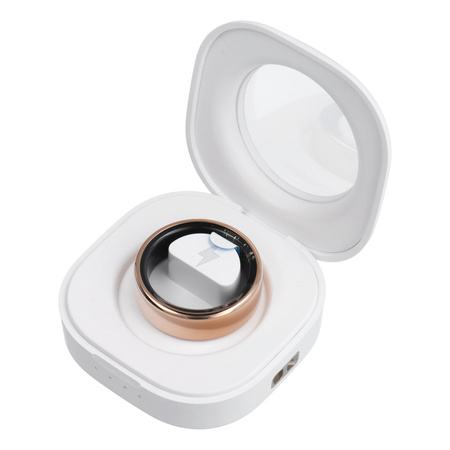 Smart Ring R11M- inteligentny pierścień ze stali ze stacją ładującą rozmiar 10 (19,8mm) złoty