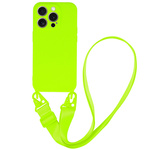 Strap Silicone Case do Iphone 15 Pro wzór 2 limonka