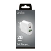SBS TETRPD20W 20-W-USB-A-USB-C-Wandladegerät mit Power Delivery – Weiß