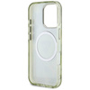 Schutzhülle IPHONE 16 PRO Guess Glitter Flowers Triangle Buttons MagSafe grün