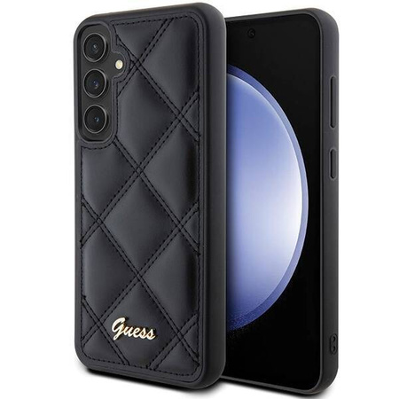 Guess nakładka do Samsung S23 FE GUHCS23FEPSQSQSK GUESS HC PU QUILTED METAL LOGO czarna