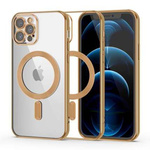 Case IPHONE 12 PRO MAX Tech-Protect MagShine gold
