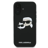 Karl Lagerfeld Silikon Case Nauble Heads Print MagSafe für iPhone 16 Plus - Schwarz