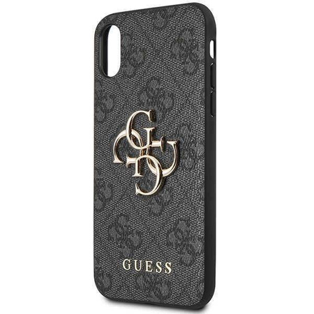 Original Handyhülle IPHONE X / XS Guess Hardcase 4G Big Metal Logo (GUHCPX4GMGGR) grau