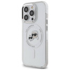 Original Handyhülle IPHONE 14 PRO MAX Karl Lagerfeld Hardcase IML Metal Karl&Choupette Head MagSafe (KLHMP14XHLSKCH) weiß
