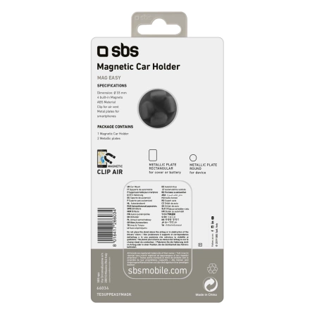 Uchwyt na smartfona SBS TESUPPEASYMAGK kompatybilny z MagSafe, na kratkę nawiewu - czarny