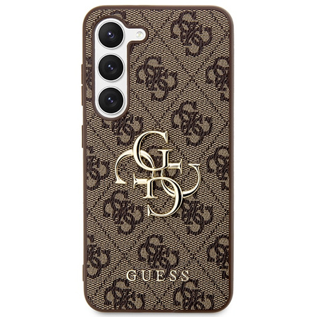 Oryginalne Etui GUESS Hardcase GUHCS24S4GMGBR do Samsung S24 (Leather 4G Metal Logo / brązowy)