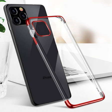 Clear Color case żelowy pokrowiec etui z metaliczną ramką Xiaomi Mi 11 czerwony