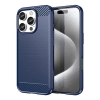 Carbon Case Silikonhülle für iPhone 16 Pro – blau