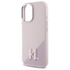 Original Handyhülle IPHONE 16 Karl Lagerfeld Hardcase Silicone Shadow Metal Initial MagSafe (KLHMP16SSCMKMPCP) rosa