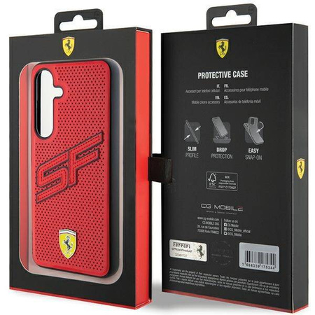 Oryginalne Etui FERRARI hardcase Big SF Perforated FEHCS24MPINR do Samsung Galaxy  S24 Plus Czerwony