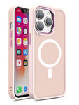 Magnetische farbige matte Hülle für iPhone 15 Plus – Rosa
