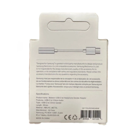 Adapter Samsung GP-TGU023AE DAC USB-C do mini jack 3.5mm - biały