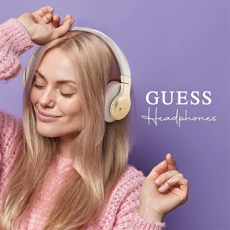 Słuchawki nauszne Guess 4G Script Bluetooth - różowe