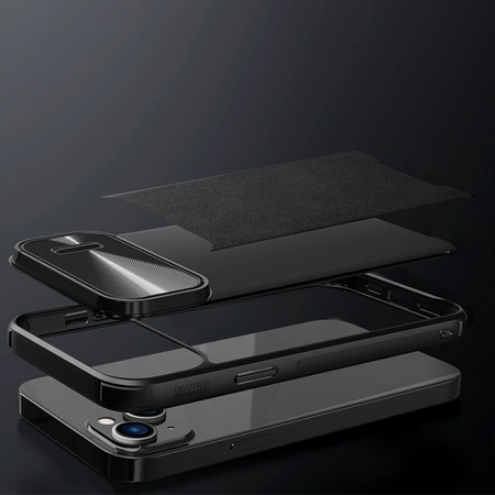 Nillkin CamShield Leather S Case iPhone 14 Plus Hülle mit Kameraabdeckung grün