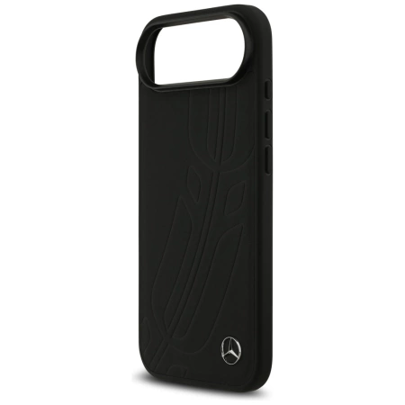 Mercedes Leather Large Laurel Leave MagSafe case for iPhone Air - black