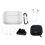 Silicone Case Set for AirPods Pro 2 / AirPods Pro 1 + Case / Ear Hook / Neck Strap / Watch Strap Holder / Carabiner - White