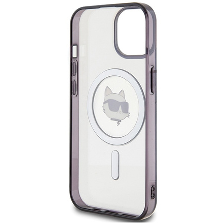 Karl Lagerfeld KLHMP15MHCHNOTK iPhone 15 Plus 6,7&quot; transparentes Hardcase IML Choupette`s Head MagSafe