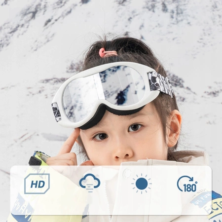 Qunature Panda Kinderskibrille - Schwarz/Weiß