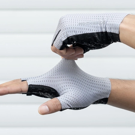 Rockbros Breathable Short Finger Cycling Gloves, Size: XL - Gray