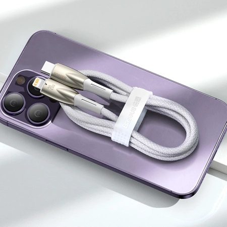 Kabel der Baseus Glimmer-Serie mit Schnellladefunktion USB-C - Lightning 480 Mb/s PD 20 W 1 m weiß