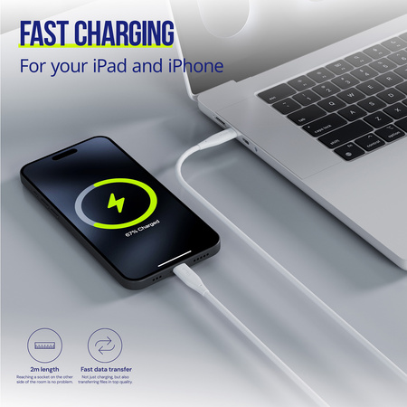 Allity kabel AUC-02 USB-C - Lightning 2,0 m 27W biały