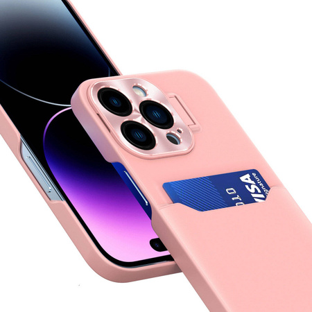 Leder Stand Case für iPhone 14 Pro Max Card Wallet Cover mit Ständer Pink