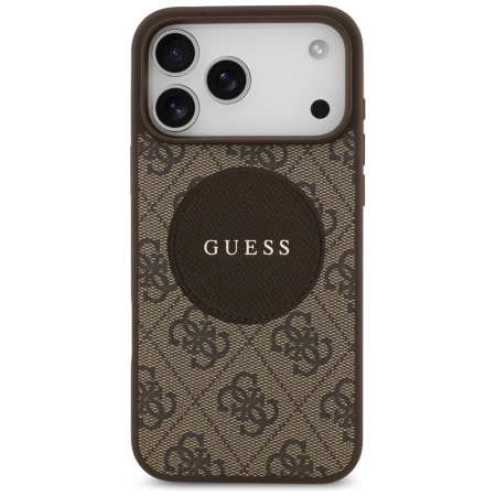 Guess 4G Circle Classic Logo MagSafe case for iPhone 17 Pro Max - brown