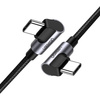 Ugreen kątowy kabel przewód z bocznym wtykiem USB Typ C - USB Typ C Power Delivery Quick Charge FCP 3 A 1 m szary (70529 US323)