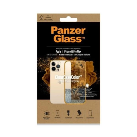 PanzerGlass ClearCase Antibacterial Military Grade Certified Case for iPhone 13 Pro Max - Transparent Yellow